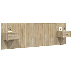 Avis vidaXL Tête de lit avec armoires - Chêne sonoma