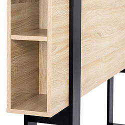 Idmarket MARKET PHOENIX Tête de lit 160 cm - Noir et Bois pas cher
