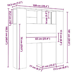 vidaXL Armoire de tête de lit - Blanc pas cher