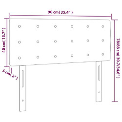 vidaXL Tête de lit 90x5x78/88 cm - Gris pas cher