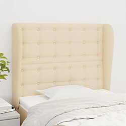 vidaXL Tête de lit avec oreilles - Crème 93 cm Tête de lit avec oreilles - Tissu polyester - Crème - Hauteur réglable - 93 x 23 x 118/128 cm