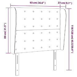 vidaXL Tête de lit avec oreilles - Crème 93 cm pas cher