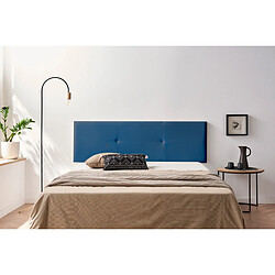 Avis Tête de Lit Tapisée ALMA Simili cuir 90x50x5 cm - Bleu Foncé - Moonia