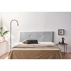 Avis Tête de Lit Tapisée ALMA Simili cuir 170x50x5 cm - Argent - Moonia
