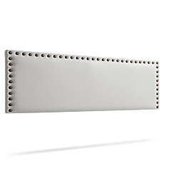Avis Tête de Lit Tapisée MODENA Simili cuir 100x55x8 cm - Gris Clair - Moonia