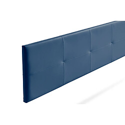 Avis Tête de Lit Tapisée ALTEA Simili cuir 115x50x5 cm - Bleu Foncé - Moonia