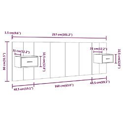 vidaXL Tête de lit avec armoires - Chêne sonoma pas cher