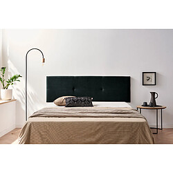 Tête de Lit Tapisée ALMA Aqualine 160x50x5 cm - Noir - Moonia