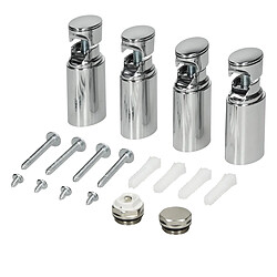 LuxeBath Fixation murale radiateur chromée Kit de fixation pour radiateur - Support mural chromé - Universel - Pour radiateurs jusqu'à 200x75 cm