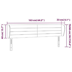vidaXL Tête de lit avec oreilles 163x23x78/88 cm Tissu - Crème pas cher