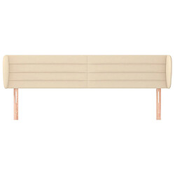 Avis vidaXL Tête de lit avec oreilles 163x23x78/88 cm Tissu - Crème