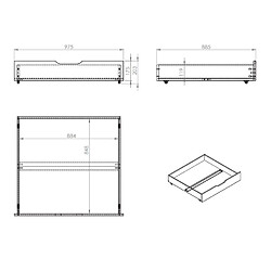 VIPACK Tiroirs de lit Pino - Blanc 90x200 cm