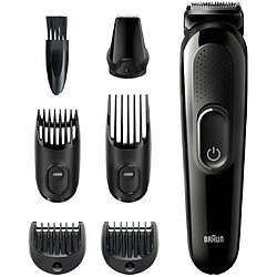 Braun MGK3225 - Noir Tondeuse multifonction cheveux et barbe - 13 réglages - tête lavable - batterie NiMH - rechargeable - témoin de charge - utilisation à sec
