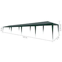 vidaXL Tente Réception 3x12 m PE Vert pas cher