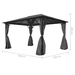 vidaXL Chapiteau avec rideau aluminium - Anthracite pas cher
