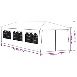 vidaXL Tente de réception 3 x 9 m Bleu pas cher