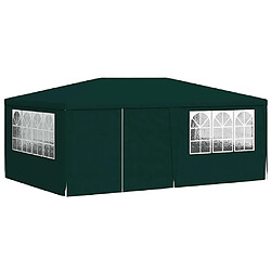Avis vidaXL Tente de réception avec parois latérales 4x6 m Vert 90 g/m²