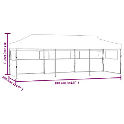 vidaXL Tente de réception pliable avec 5 parois 3x9 m - Bleu pas cher