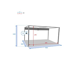 Hespéride Tonnelle Palmeira aluminium 4x3 m - Ardoise pas cher