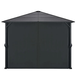 Avis vidaXL Tonnelle avec rideau Aluminium 3x3 m Noir