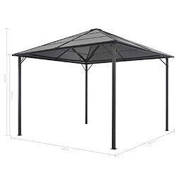 vidaXL Tonnelle avec rideau Aluminium 3x3 m Noir pas cher