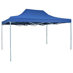 vidaXL Tente pliable 3x4.5 m Bleu Tente pliable imperméable en tissu oxford - Cadre en acier robuste - Cordes et piquets inclus