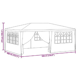 vidaXL Tente de réception 4x6 m avec parois latérales - Anthracite pas cher