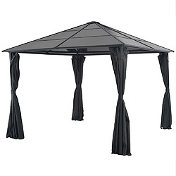 vidaXL Tonnelle avec rideau Aluminium 3x3 m Noir