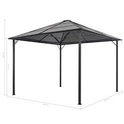 vidaXL Tonnelle avec rideau Aluminium 3x3 m Noir pas cher