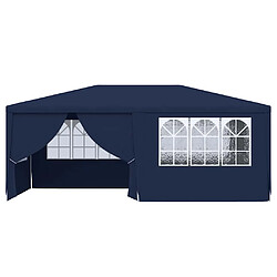 Acheter vidaXL Tente de réception avec parois latérales 4x6 m Bleu 90 g/m²