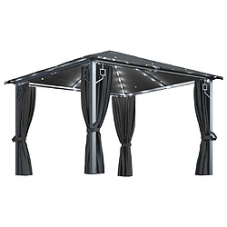 vidaXL Tonnelle avec LED 3x3 m Anthracite