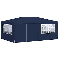 Avis vidaXL Tente de réception avec parois latérales 4x6 m Bleu 90 g/m²