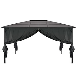 vidaXL Tonnelle avec rideau Aluminium 4x3x2,6 m Noir