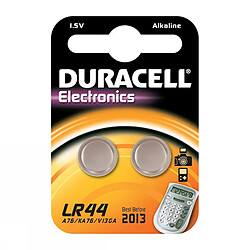 Duracell Piles bouton alcalines LR44 - Pack de 2