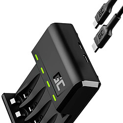 Green Chargeur de piles NiMH LR03/LR6 USB-C