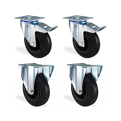 Roulette pivotante avec frein pour meuble