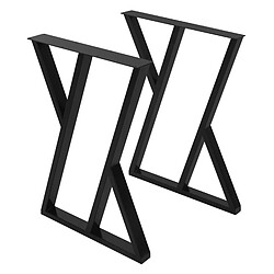 Ml-design Pieds de table en X en acier