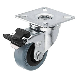 Roulette pivotante avec frein pour meuble - Gris