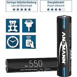 Ansmann AAA 550mAh NiMH - Lot de 8