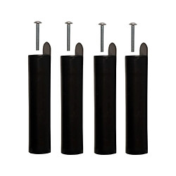 Duvivier Jeu de 4 pieds de lit - Noir