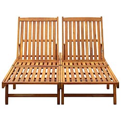 Chaise longue 2 places vidaXL - Bois acacia