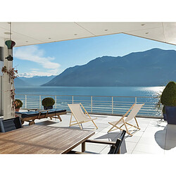 Habitat Et Jardin Lot de 2 transats en bois Chilienne - 107 x 56.5 x 81 cm - Ecru