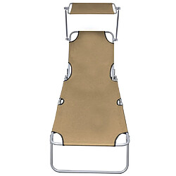 Helloshop26 Transat Pliable Avec Auvent Taupe