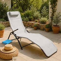 Beach And Garden Design Pasha LuxURY Chaise Longue Pliante - Gris
