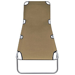 Avis vidaXL Chaise longue pliable - Taupe
