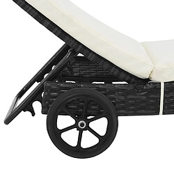 Avis Helloshop26 Chaise longue résine tressée - Noir