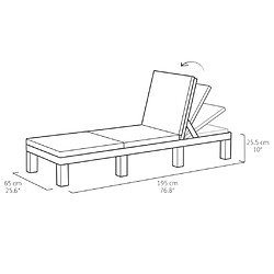 Keter Chaise longue Daytona - Cappuccino pas cher