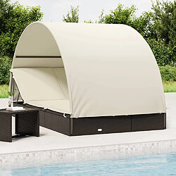 VIDAXL Lit de bronzage rond - Noir