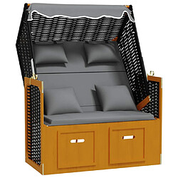 Avis vidaXL Strandkorb Noir Anthracite