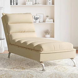 vidaXL Chaise Longue avec Coussins - Crème